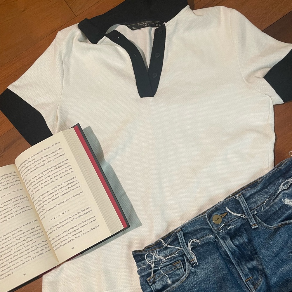 Zara Black & White collared shirt